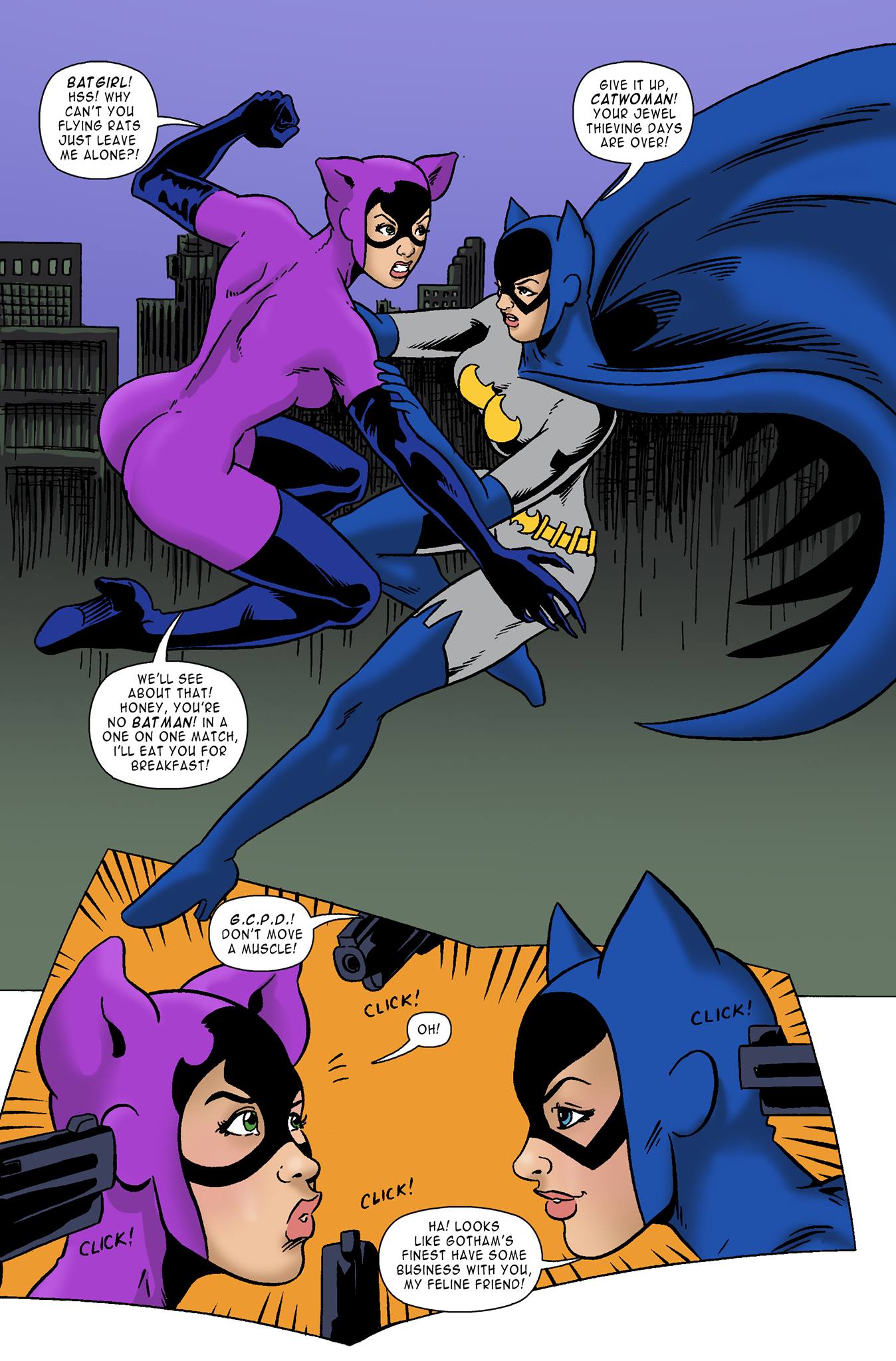 batgirl  catwoman   zero tolerance 1 color by mannameded-dadwkac